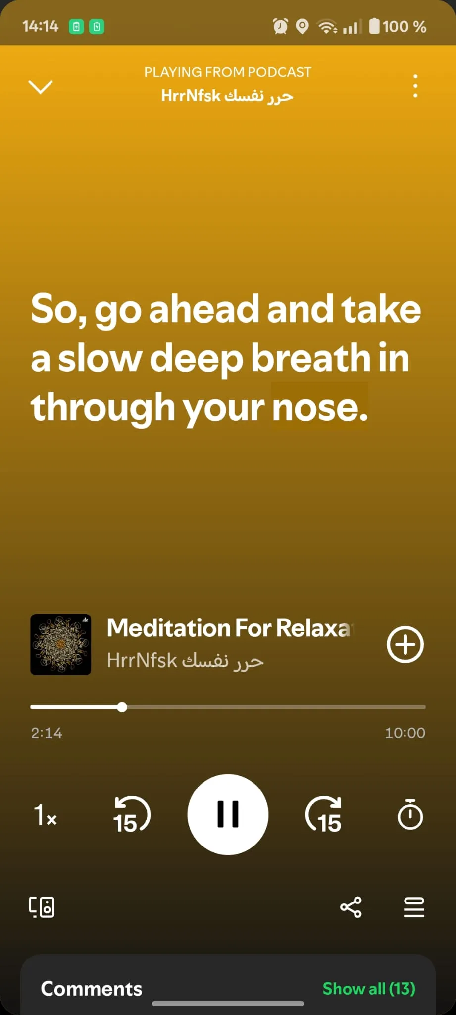 Repeat option is not available for podcasts