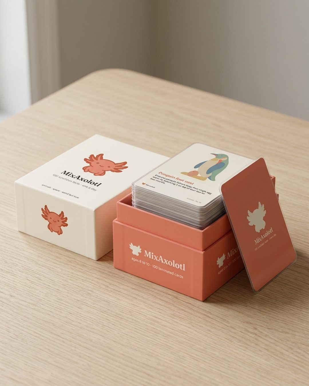 The MixAxolotl box with the cards inside